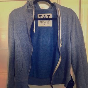 Heathered Blue Zip-Up Hoodie